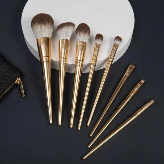 8 Piece Gold Makeup Brush Set | GX11