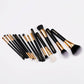 15 Piece Black and Gold Makeup Brush Set | GX40