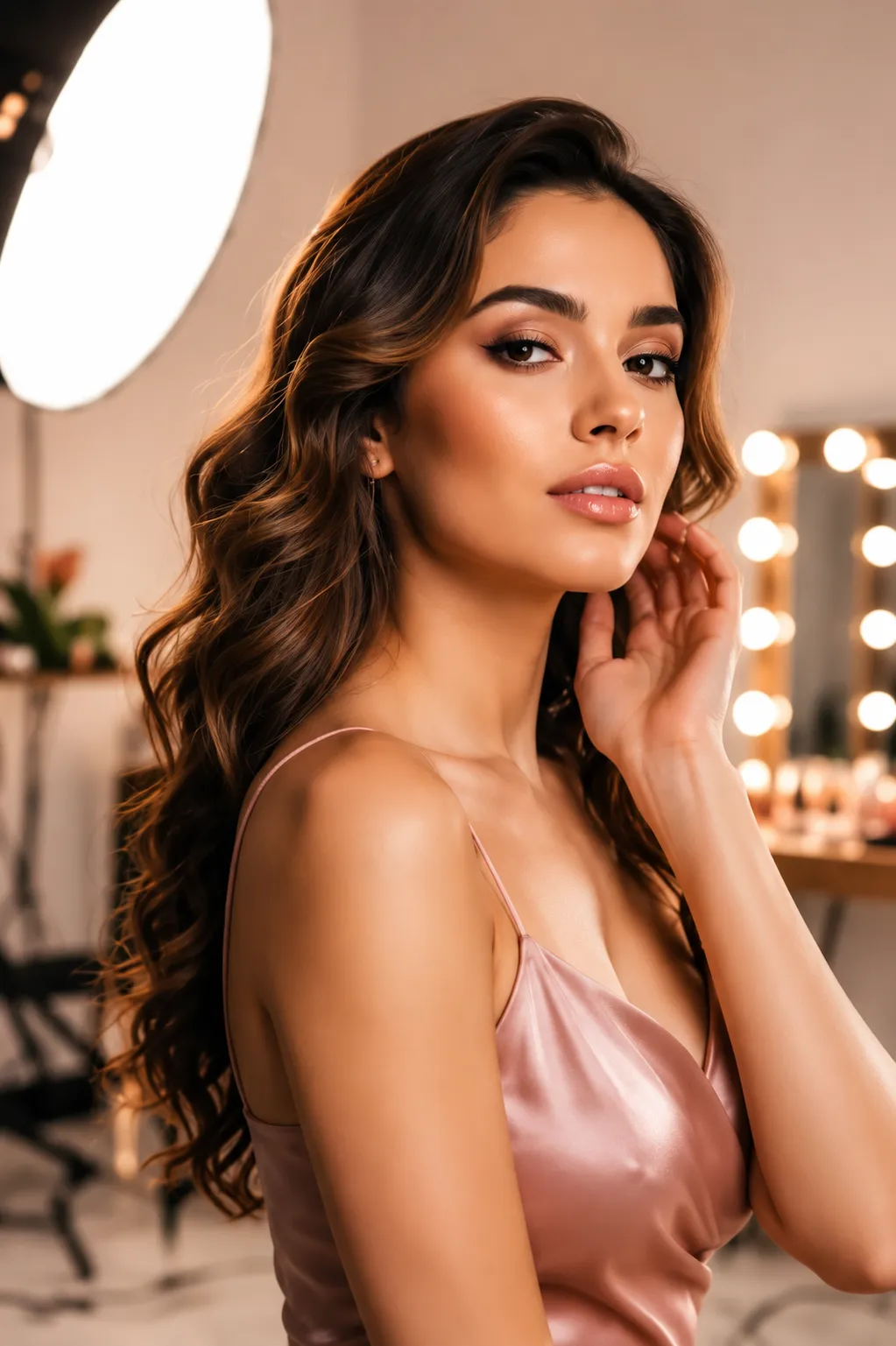 Model on a fashion editorial photoshoot